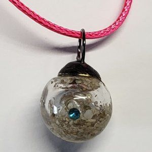Glass Ball Necklace with Your Loved Ones Or Pets Ashes.